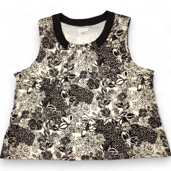 croft & barrow Tops - 3/$15 | Croft & Barrow Brown Floral Sleeveless Blouse Lined Top Size 3X